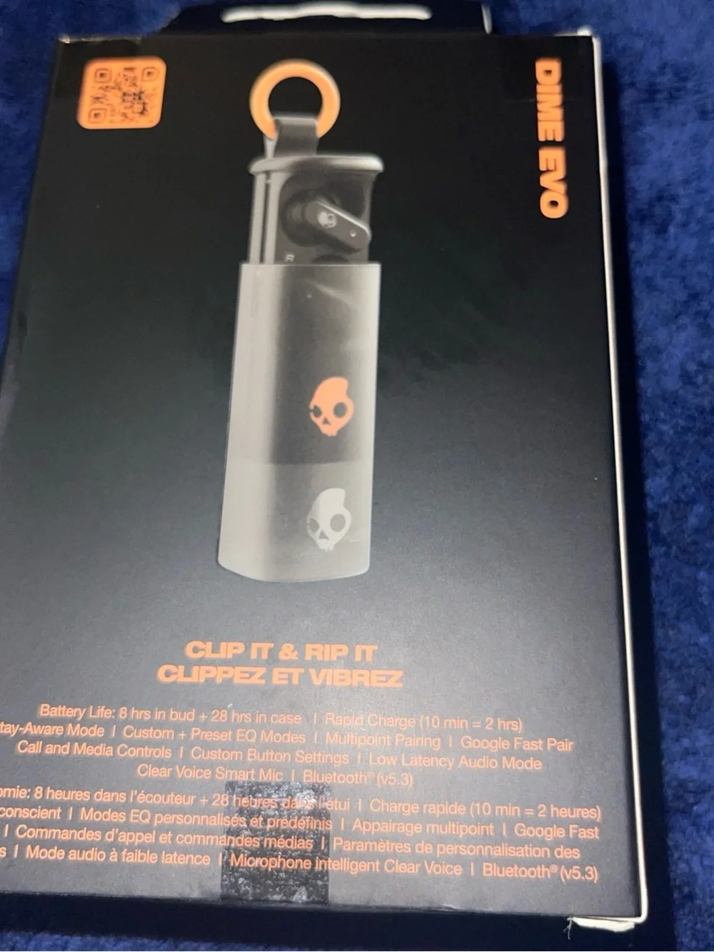Skullcandy Dime Evo Earbuds with Orange Accents